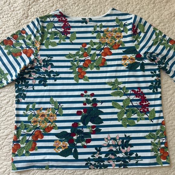 Talbots Tee Shirt Top Women's Plus 2XP Sleeve 3/4 Top Cotton Stretch Floral NWT - Picture 4 of 12